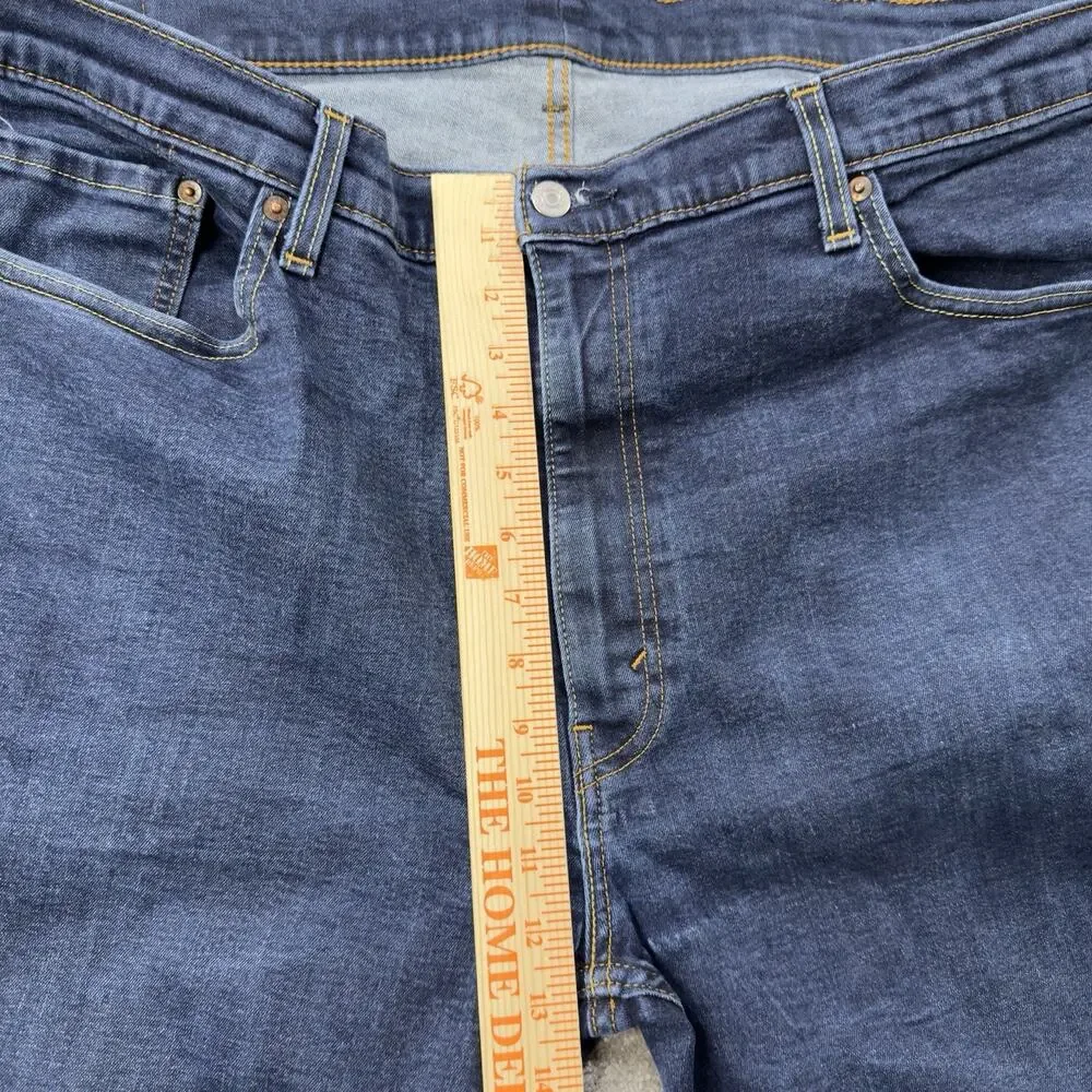 Levis 511 Slim Jeans Dark Wash Stretch Denim Blue 46x30 Actual Size 45x27